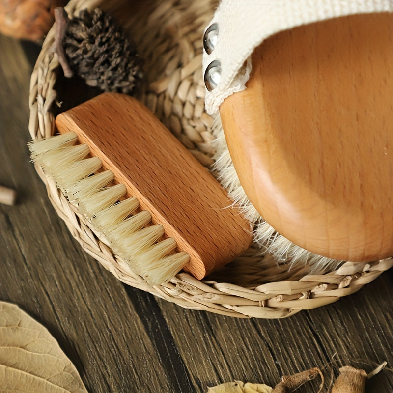 Cleaning Nail Brush, Firm Nature Wooden Sisal Scrub Brush For Toes And Nails